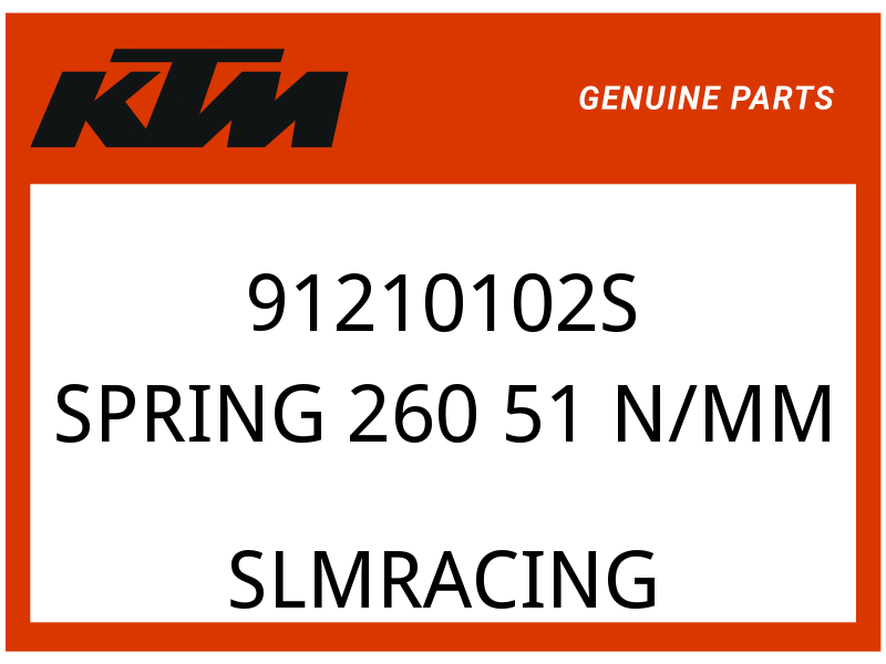 KTM OEM Part 91210102S SPRING 260 51 N/MM