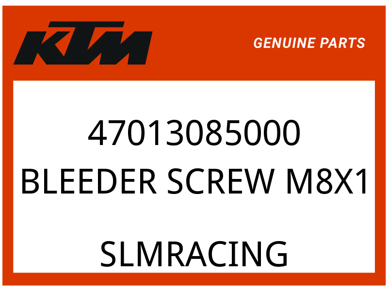 KTM OEM Part 47013085000 BLEEDER SCREW M8X1