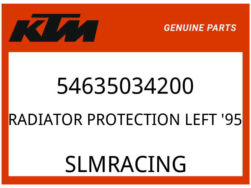 KTM OEM Part 54635034200 RADIATOR PROTECTION LEFT '95