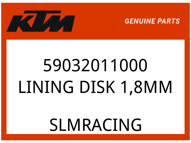 KTM OEM Part 59032011000 LINING DISK 1,8MM