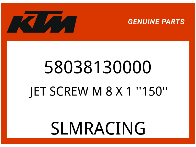 KTM OEM Part 58038130000 JET SCREW M 8 X 1 ''150''