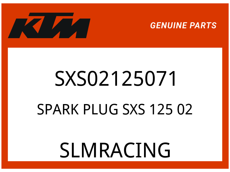KTM OEM Part SXS02125071 SPARK PLUG SXS 125 02