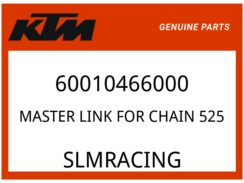 KTM OEM Part 60010466000 MASTER LINK FOR CHAIN 525
